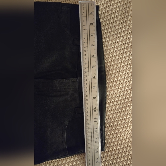 Leather Massimo Dutti Black Moto Pants Women’s 100% Sheep Leather - Picture 12 of 12